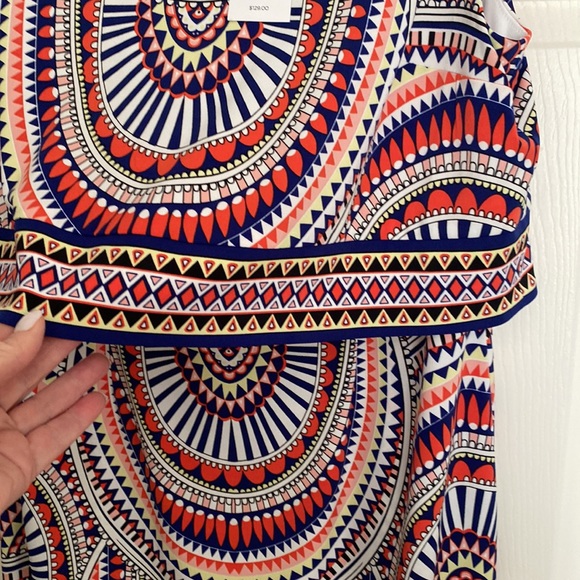 Chico’s tribal print popover dress. NWT size 1=8/10 - Picture 3 of 5